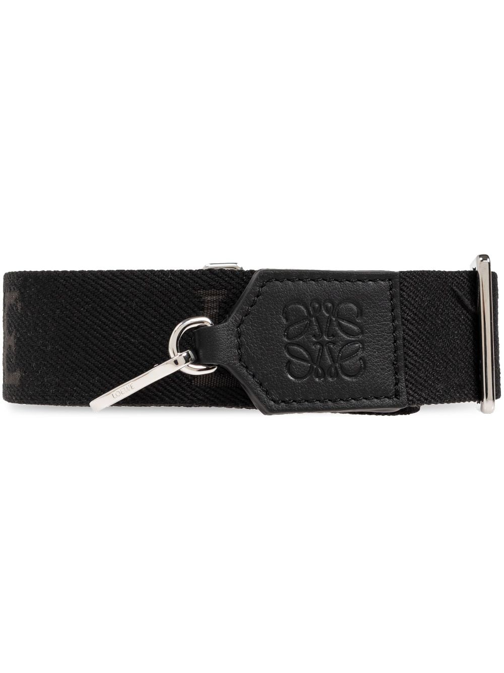LOEWE logo-jacquard wool strap - Black von LOEWE
