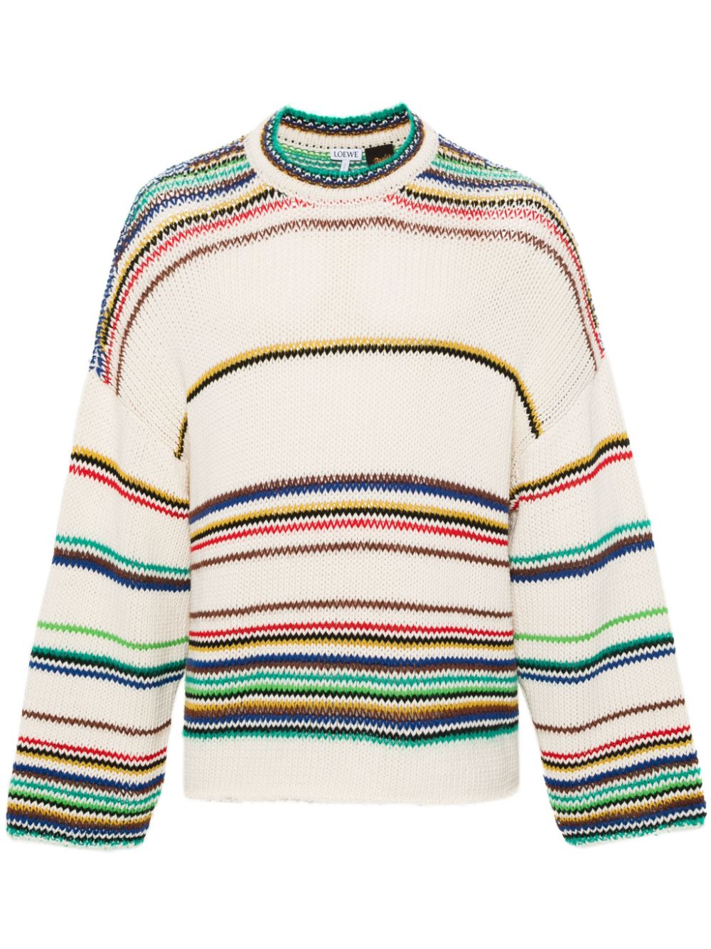 LOEWE logo-patch striped jumper - Neutrals von LOEWE