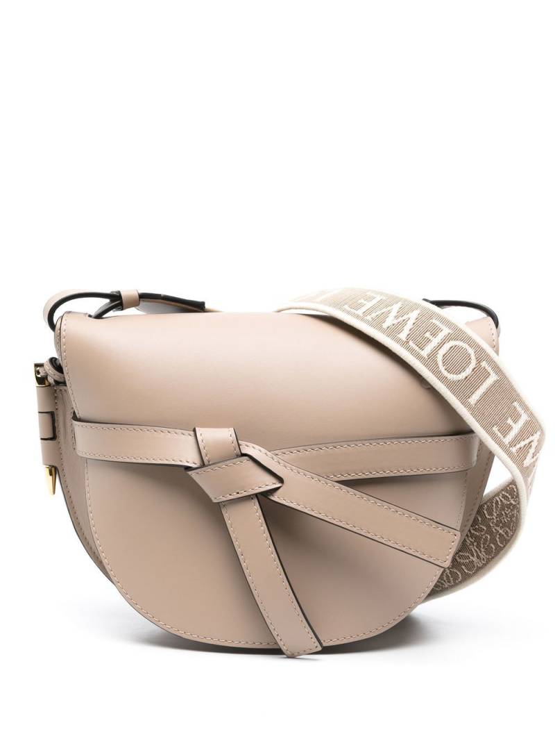 LOEWE logo-strap leather shoulder bag - Neutrals von LOEWE