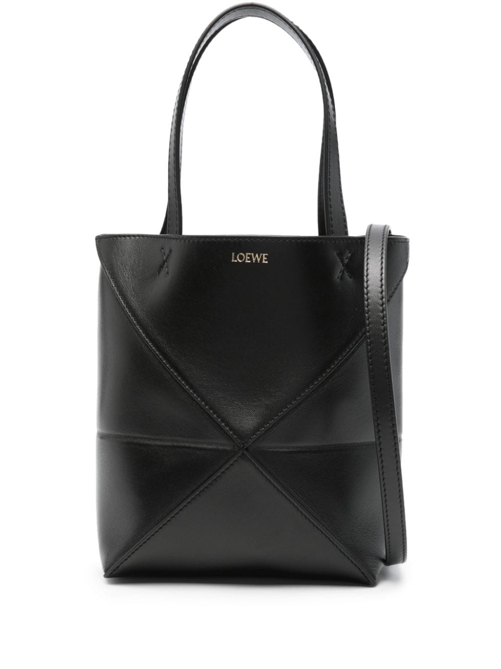 LOEWE mini Puzzle Fold tote bag - Black von LOEWE