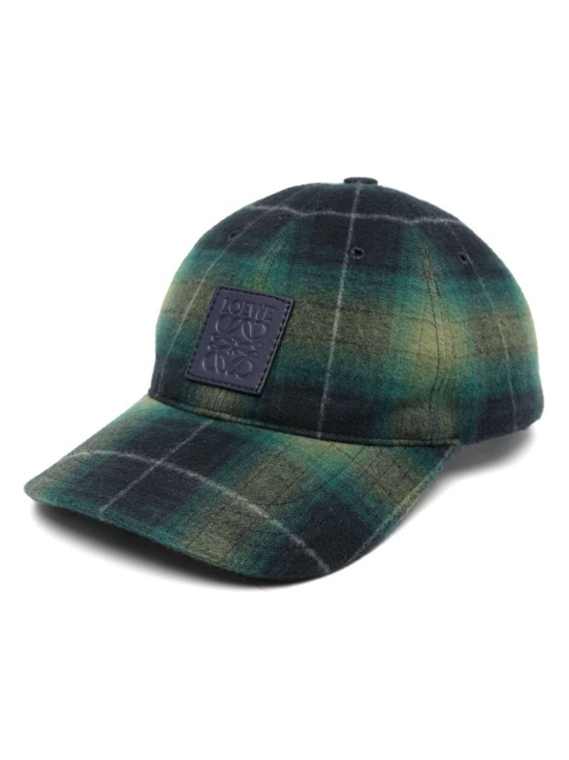 LOEWE patch tartan cap - Green von LOEWE