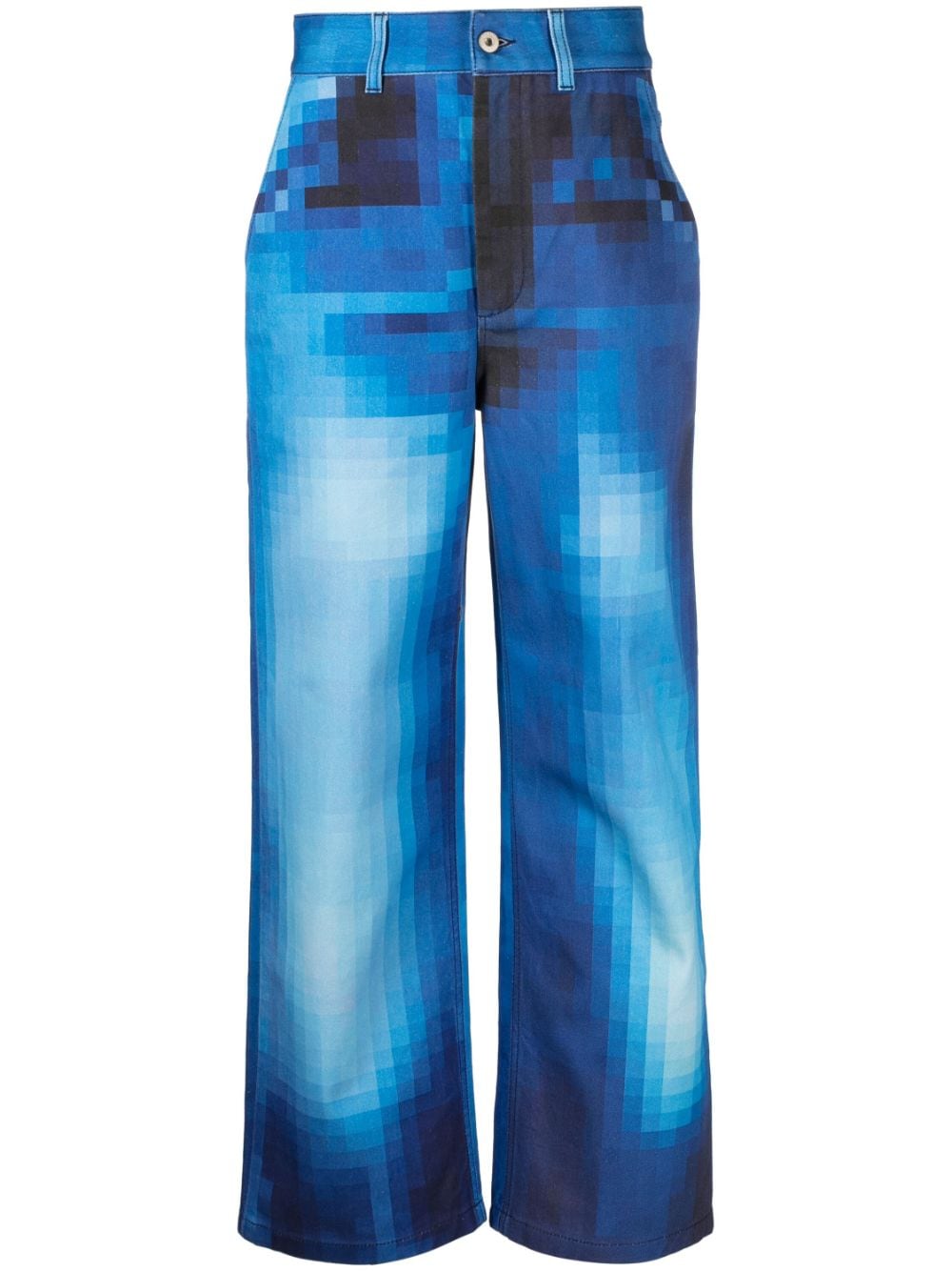 LOEWE pixelated-print straight-leg jeans - Blue von LOEWE