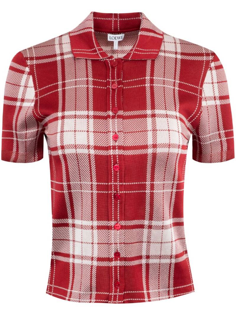 LOEWE plaid-check jacquard polo top - Red von LOEWE