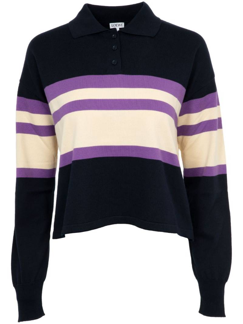 LOEWE polo-collar cotton jumper - Blue von LOEWE