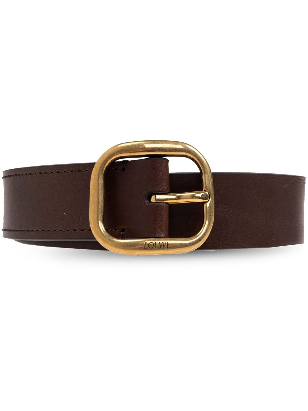 LOEWE rounded leather belt - Brown von LOEWE