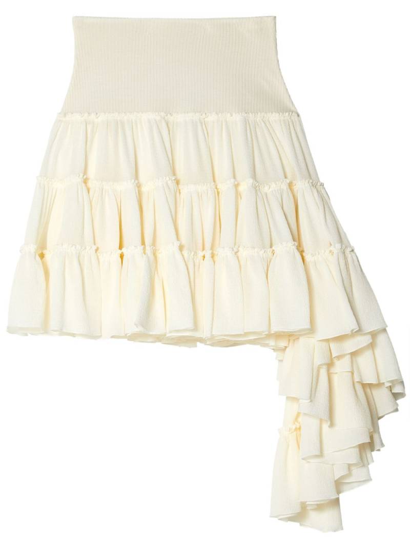 LOEWE ruffled asymmetric miniskirt - Neutrals von LOEWE