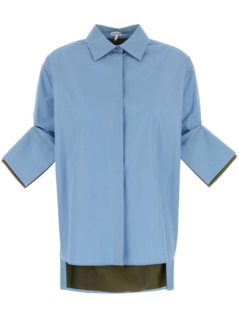 LOEWE turn-up cotton shirt - Blue von LOEWE