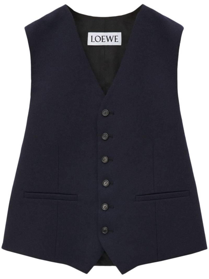 LOEWE wool waistcoat - Blue von LOEWE