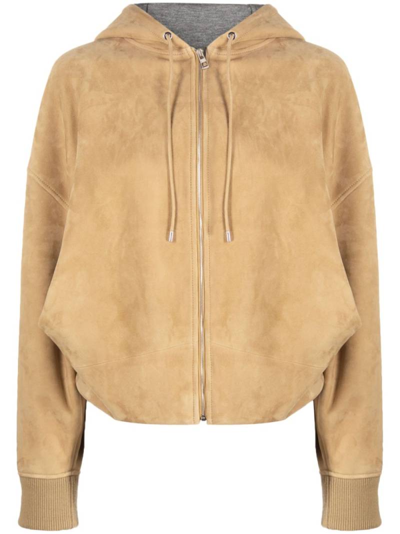 LOEWE zip-up suede bomber jacket - Gold von LOEWE