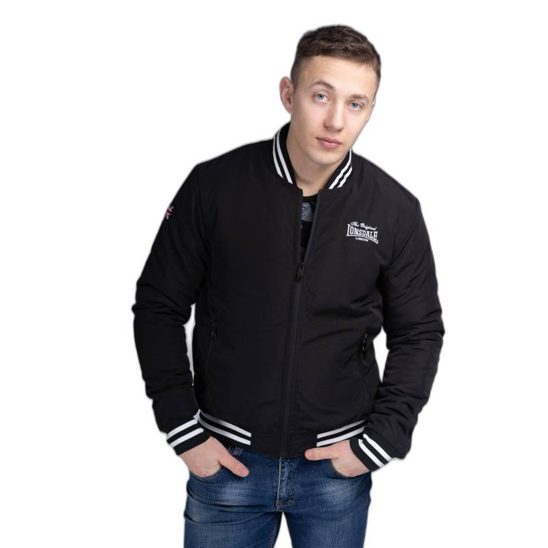 Jacke Onsdae Trusthorpe Herren Schwarz/Weiss L von LONSDALE