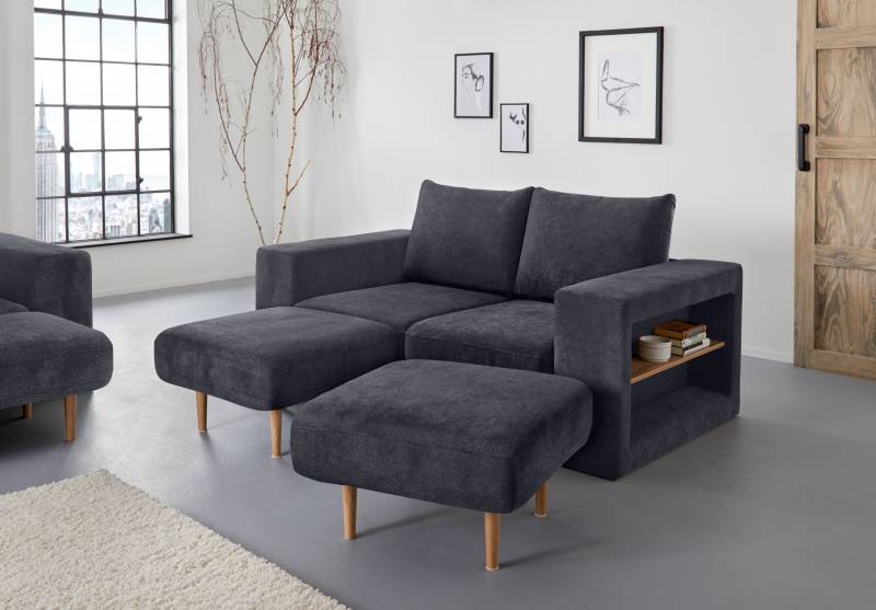 LOOKS by Wolfgang Joop 2,5-Sitzer »Looksvb«, Verwandlungssofa: aus Sofa wird Sofa mit 2 Hockern, mit Regalfunktion von LOOKS BY WOLFGANG JOOP