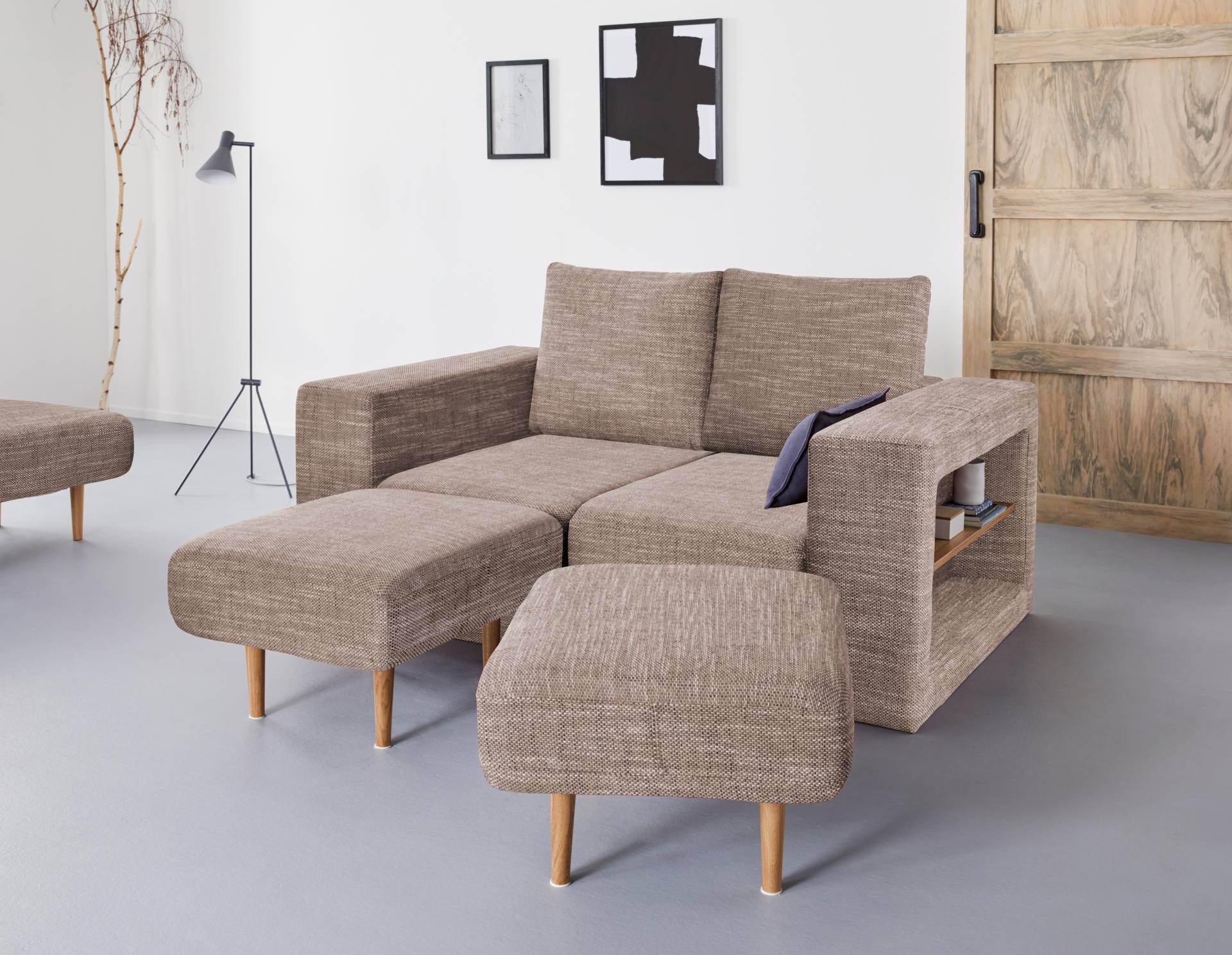 LOOKS by Wolfgang Joop 2-Sitzer »Looksvb«, Verwandlungssofa: aus Sofa wird Sofa mit 2 Hockern, mit Regalfunktion von LOOKS BY WOLFGANG JOOP