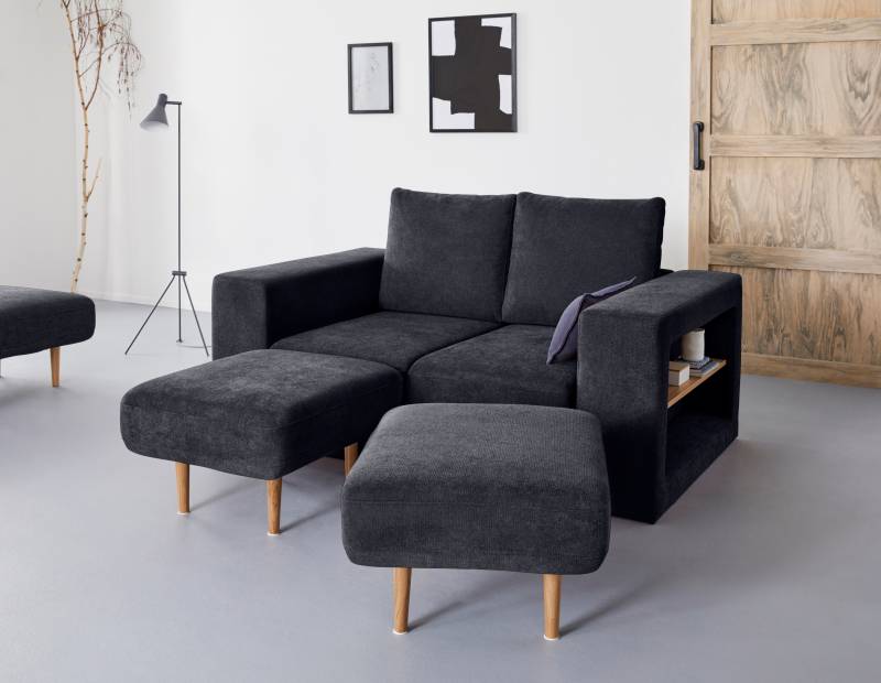 LOOKS by Wolfgang Joop 2-Sitzer »Looksvb«, Verwandlungssofa: aus Sofa wird Sofa mit 2 Hockern, mit Regalfunktion von LOOKS BY WOLFGANG JOOP