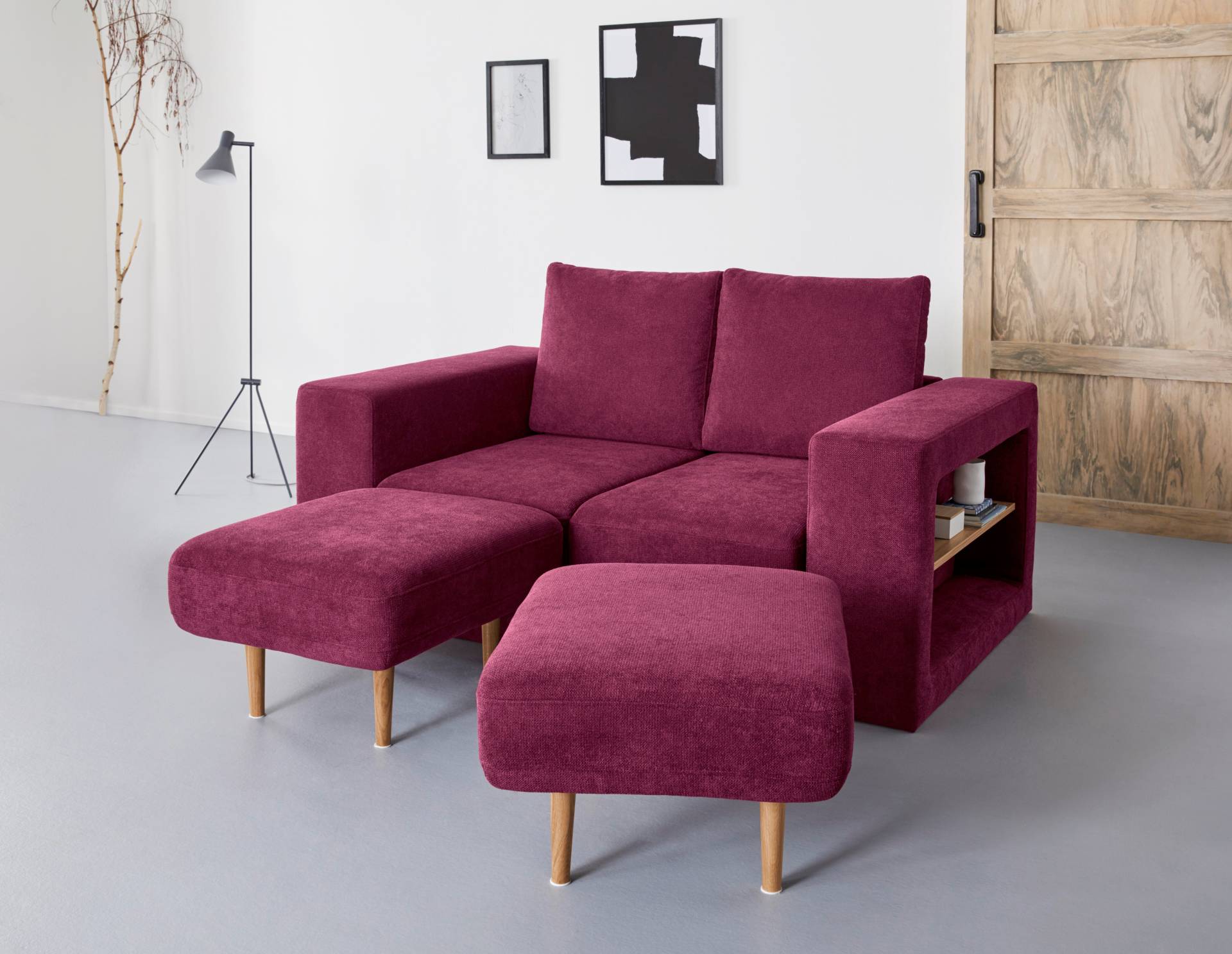 LOOKS by Wolfgang Joop 2-Sitzer »Looksvb«, Verwandlungssofa: aus Sofa wird Sofa mit 2 Hockern, mit Regalfunktion von LOOKS BY WOLFGANG JOOP