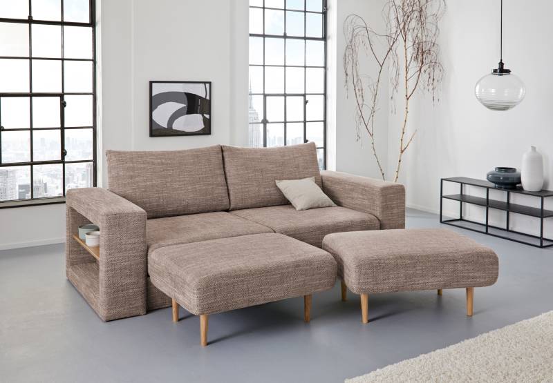 LOOKS by Wolfgang Joop 3,5-Sitzer »Looksvb«, Verwandlungssofa: aus Sofa wird Sofa mit 2 Hockern, mit Regalfunktion von LOOKS BY WOLFGANG JOOP