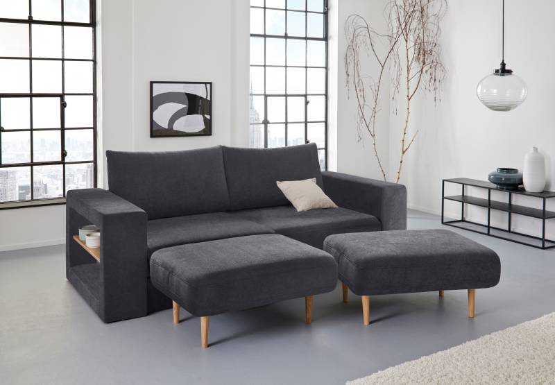 LOOKS by Wolfgang Joop 3,5-Sitzer »Looksvb«, Verwandlungssofa: aus Sofa wird Sofa mit 2 Hockern, mit Regalfunktion von LOOKS BY WOLFGANG JOOP