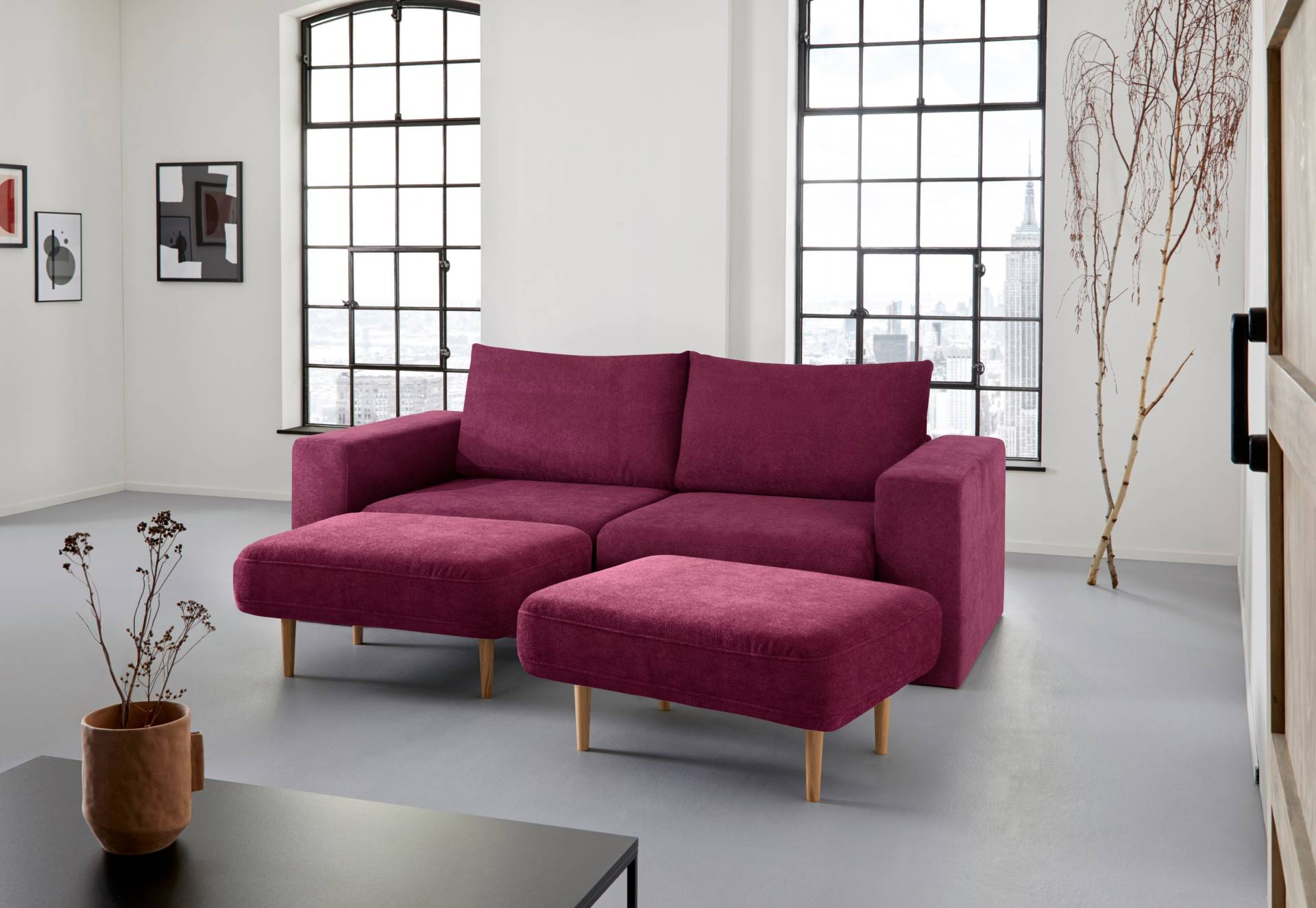 LOOKS by Wolfgang Joop 3,5-Sitzer »Looksv«, Verwandlungssofa: aus Sofa wird Sofa mit 2 Hockern von LOOKS BY WOLFGANG JOOP