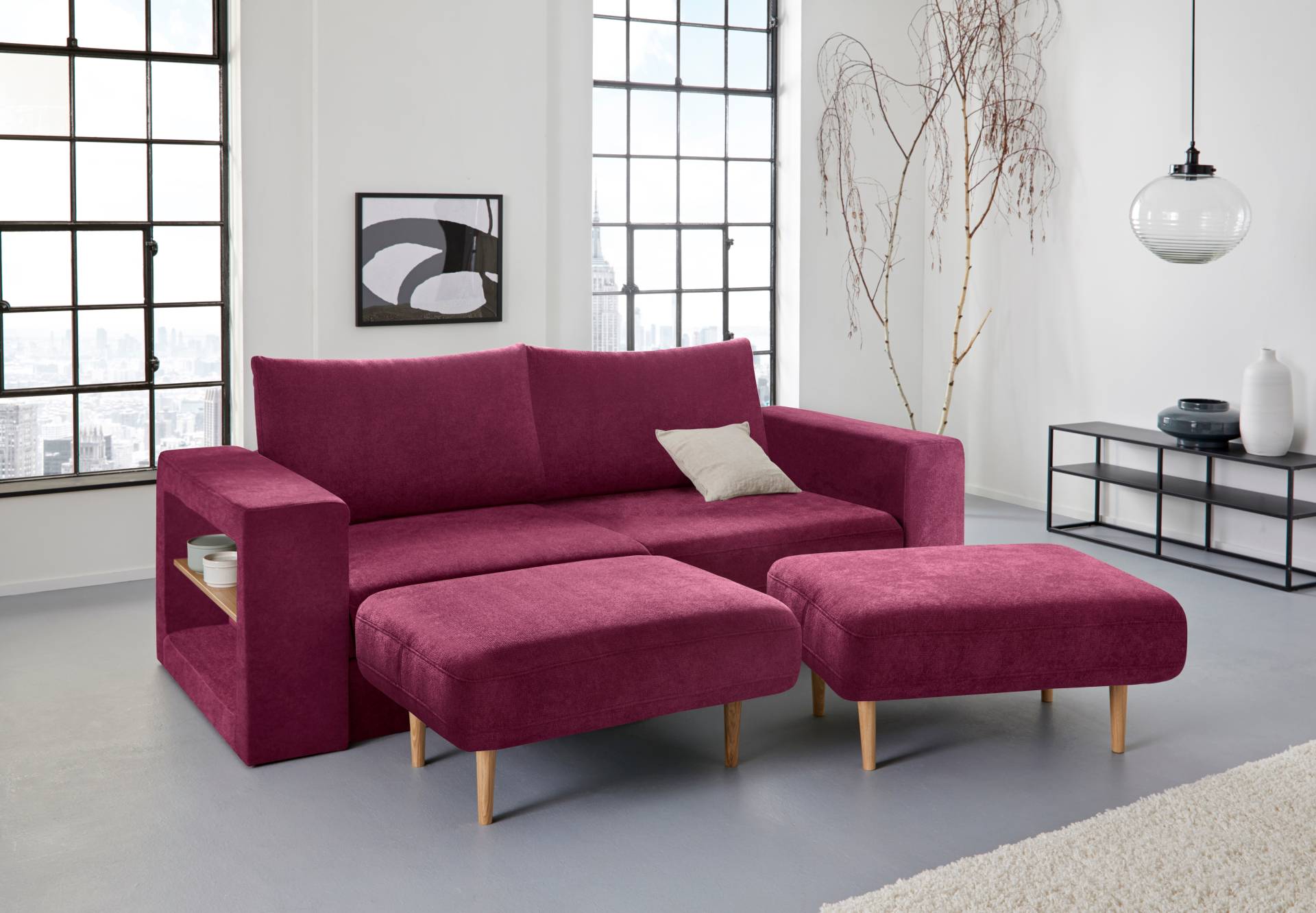 LOOKS by Wolfgang Joop 3,5-Sitzer »Looksvb«, Verwandlungssofa: aus Sofa wird Sofa mit 2 Hockern, mit Regalfunktion LOOKS by Wolfgang Joop 3,5-Sitzer »Looksvb«, Verwandlungssofa: aus Sofa wird Sofa mit 2 Hockern, mit Regalfunktion von LOOKS BY WOLFGANG JOOP