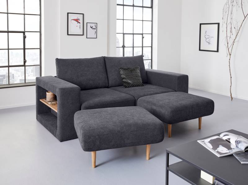 LOOKS by Wolfgang Joop 3-Sitzer »Looksvb«, Verwandlungssofa: aus Sofa wird Sofa mit 2 Hockern, mit Regalfunktion von LOOKS BY WOLFGANG JOOP