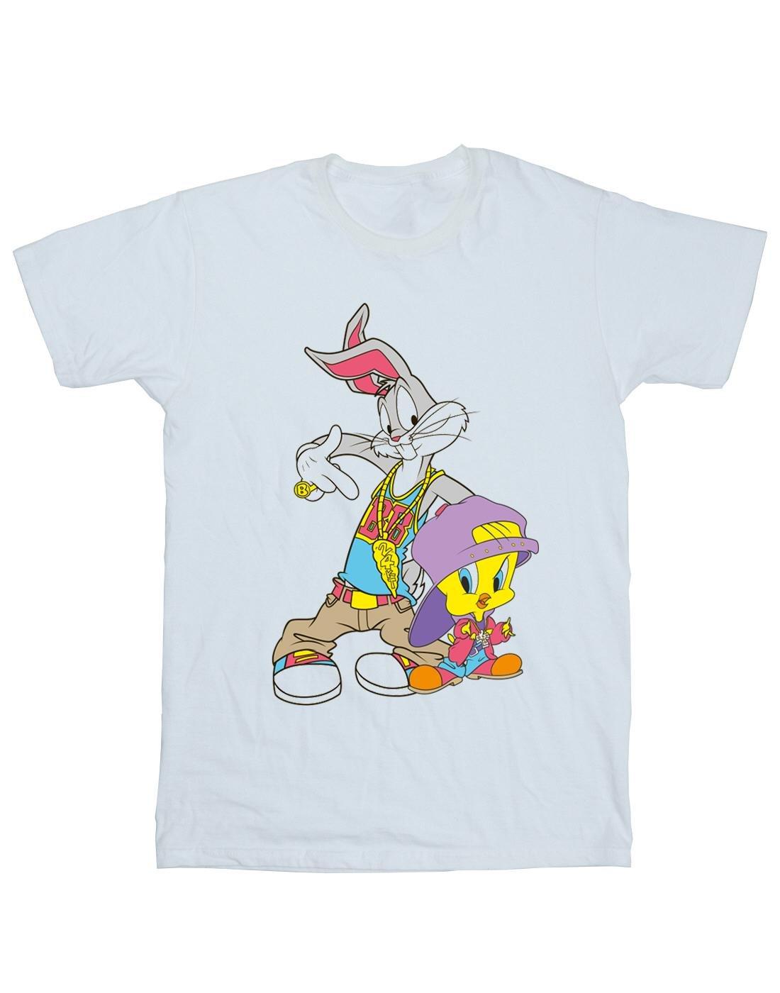 Bugs And Tweety Hip Hop Tshirt Damen Weiss 3XL von LOONEY TUNES