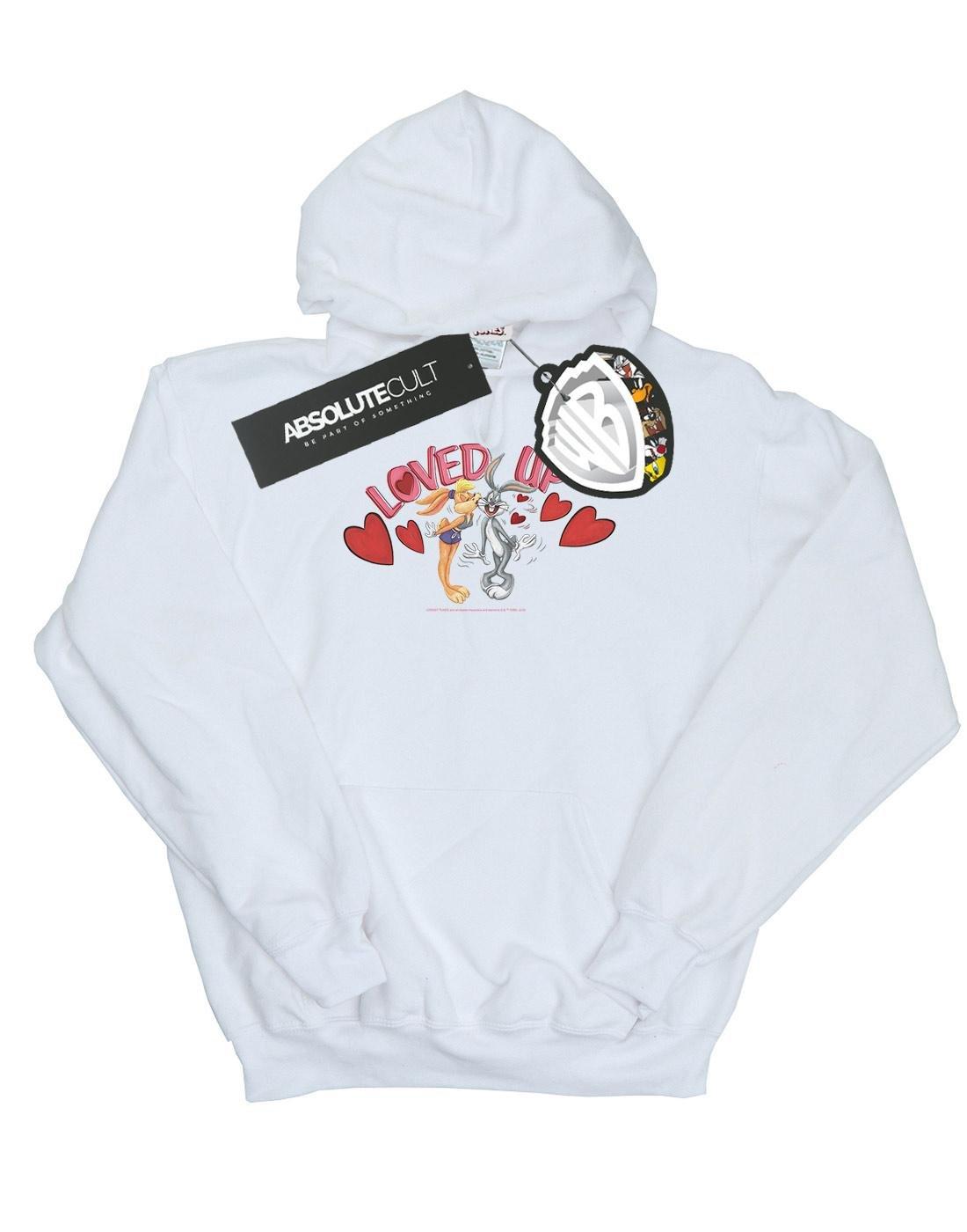 Bugs Bunny And Lola Valentine's Day Loved Up Kapuzenpullover Damen Weiss S von LOONEY TUNES