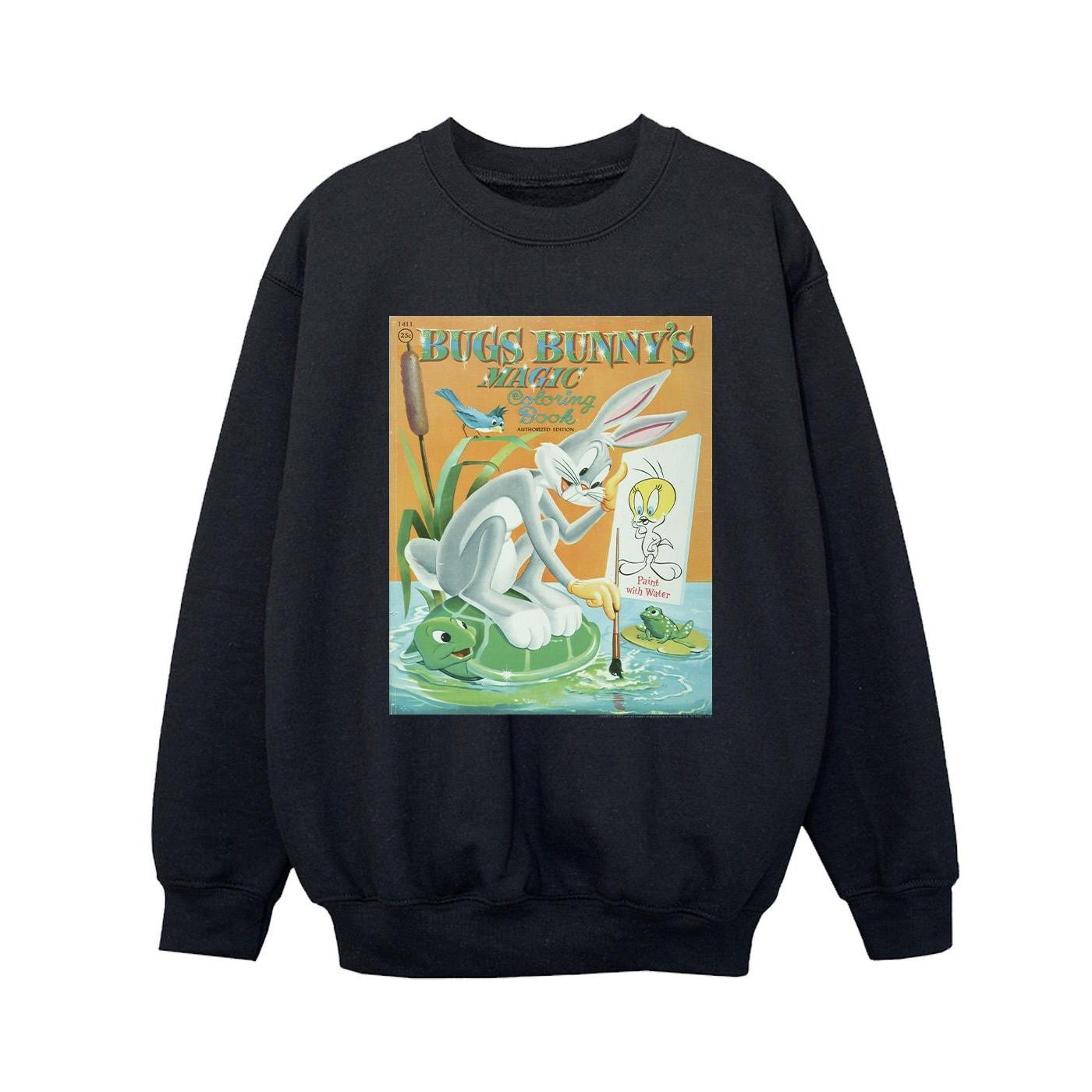 Bugs Bunny Colouring Book Sweatshirt Jungen Schwarz 128 von LOONEY TUNES