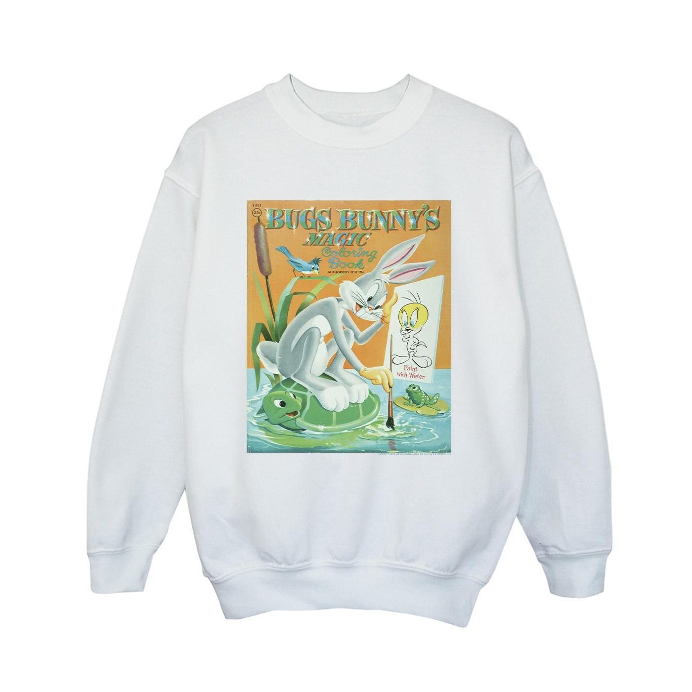 Bugs Bunny Colouring Book Sweatshirt Jungen Weiss 104 von LOONEY TUNES