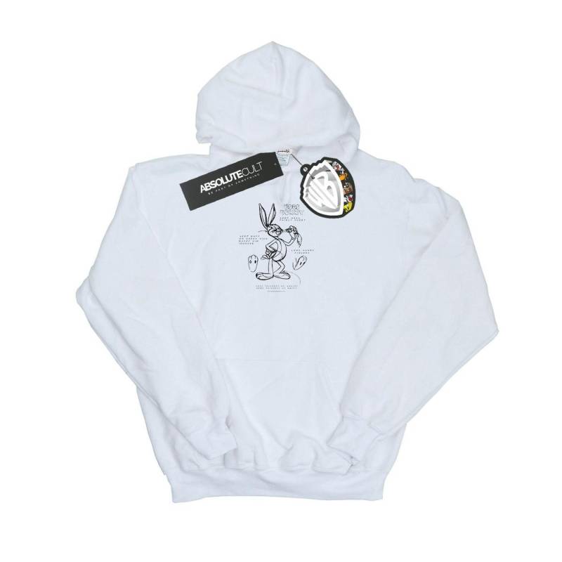 Bugs Bunny Drawing Instruction Kapuzenpullover Unisex Weiss 116 von LOONEY TUNES