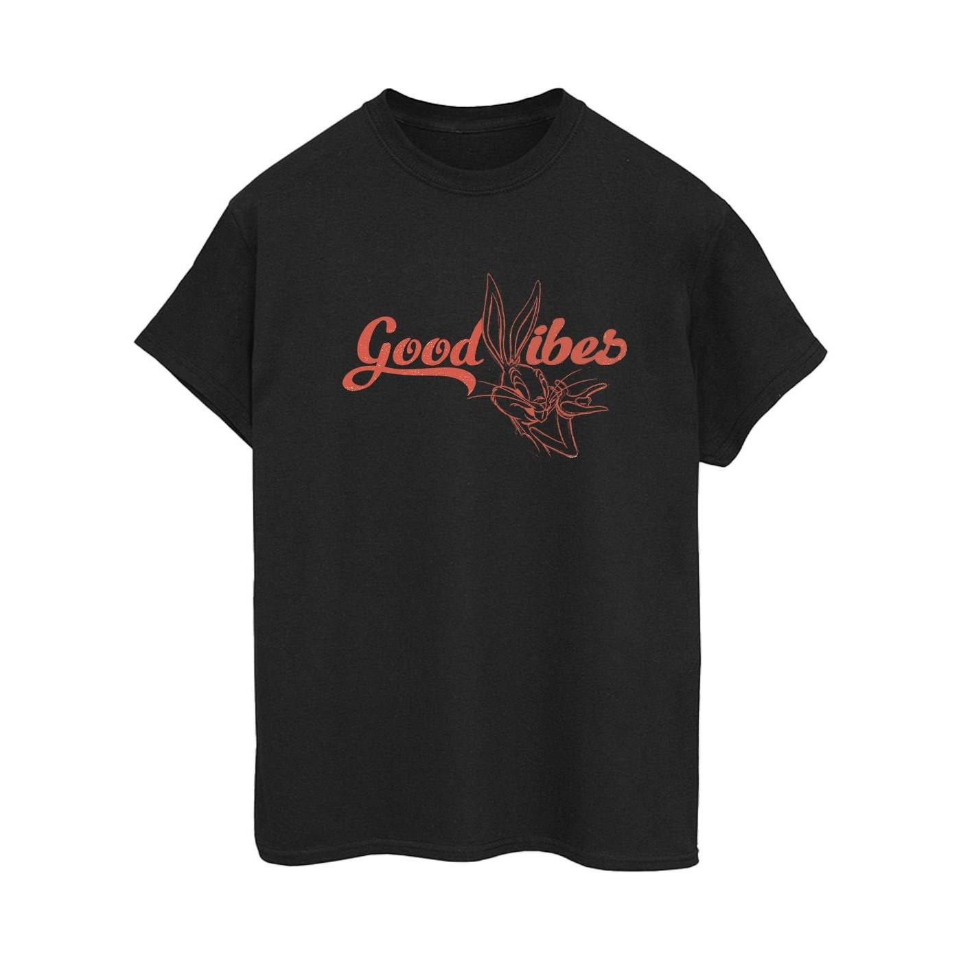 Bugs Bunny Good Vibes Tshirt Damen Schwarz L von LOONEY TUNES