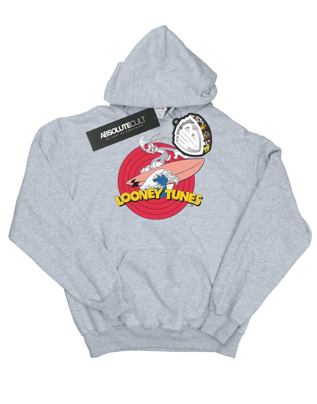 Bugs Bunny Surfing Kapuzenpullover Damen Grau L von LOONEY TUNES