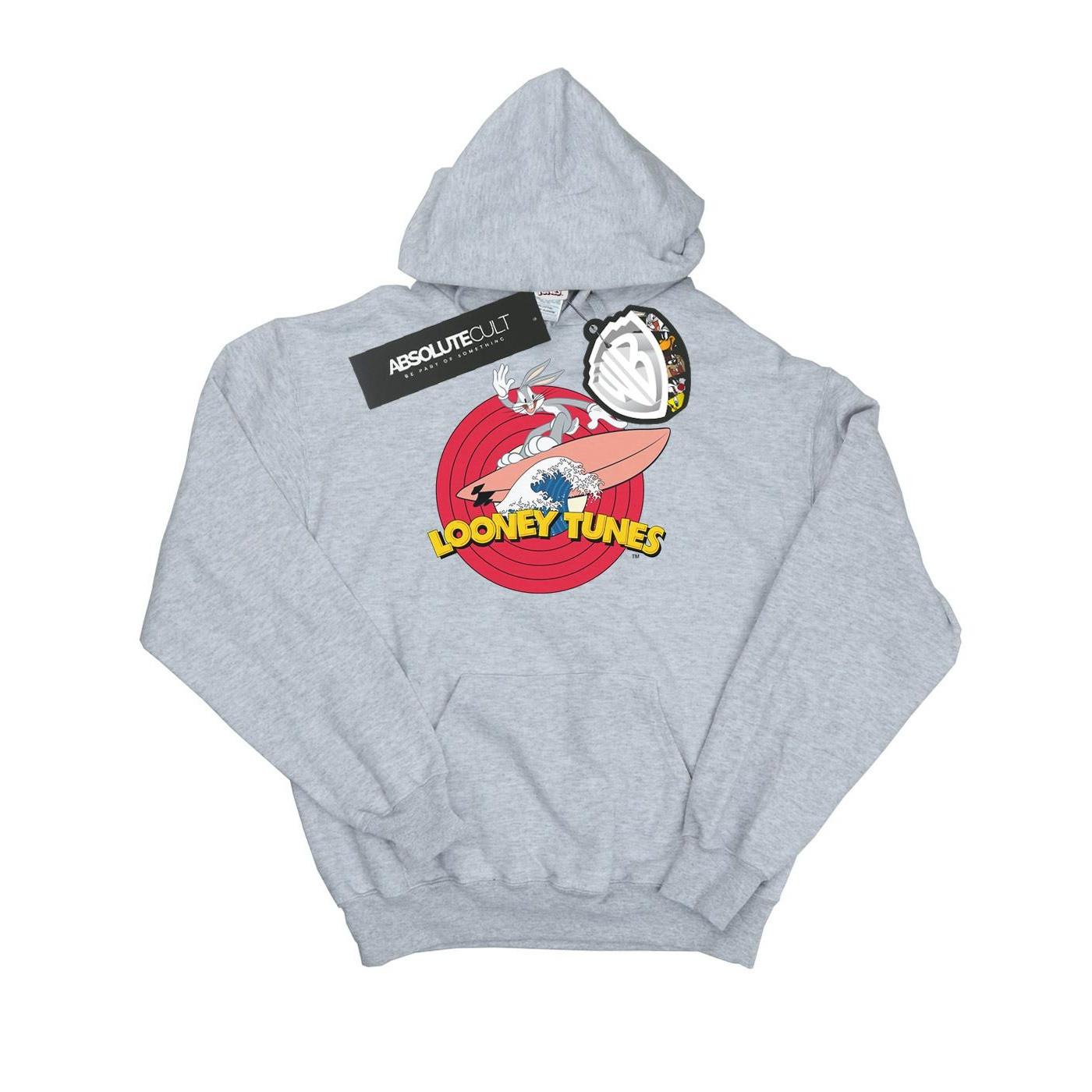 Bugs Bunny Surfing Kapuzenpullover Damen Grau XL von LOONEY TUNES