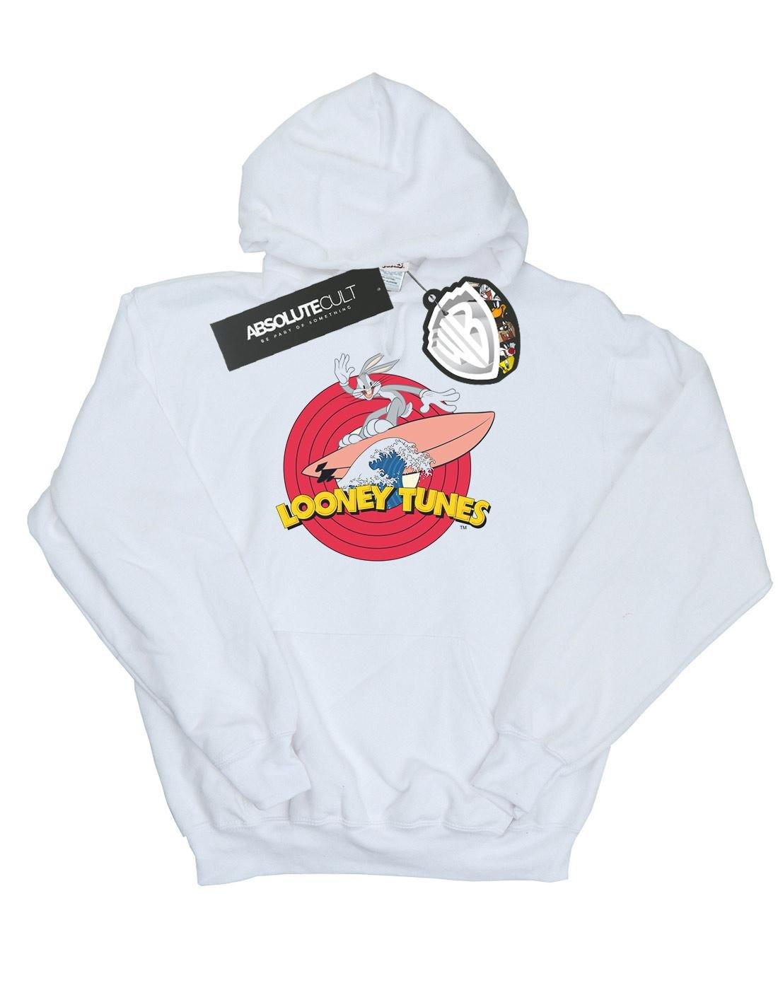 Bugs Bunny Surfing Kapuzenpullover Damen Weiss L von LOONEY TUNES