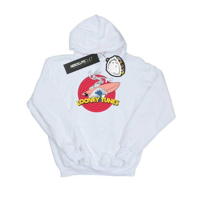 Bugs Bunny Surfing Kapuzenpullover Damen Weiss S von LOONEY TUNES