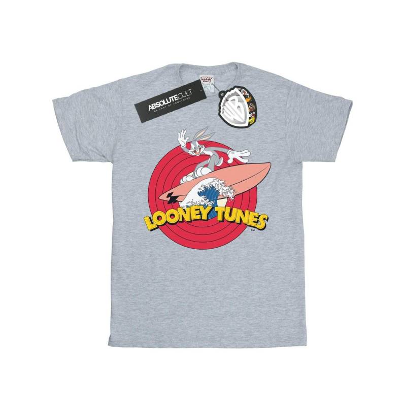 Bugs Bunny Surfing Tshirt Damen Grau 3XL von LOONEY TUNES