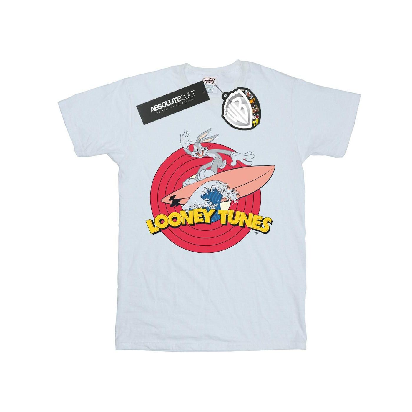 Bugs Bunny Surfing Tshirt Damen Weiss XXL von LOONEY TUNES