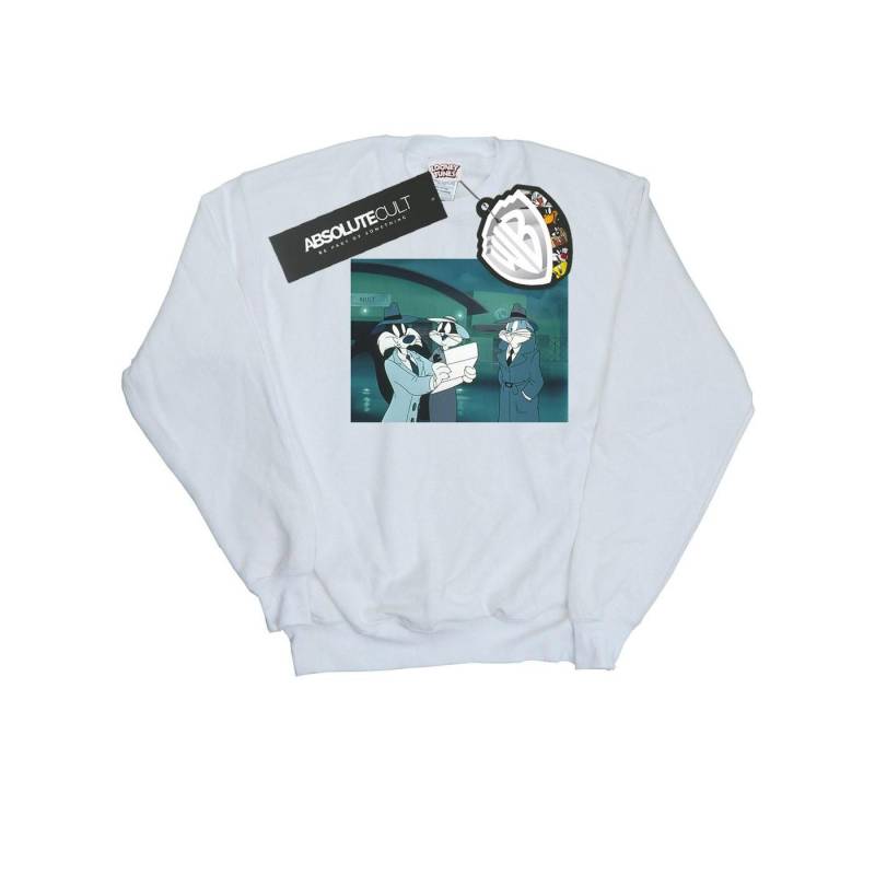 Bugs Bunny Sylvester Letter Sweatshirt Herren Weiss M von LOONEY TUNES