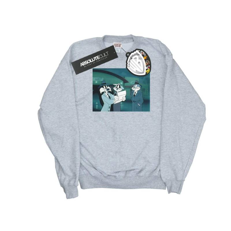 Bugs Bunny Sylvester Letter Sweatshirt Jungen Grau 116 von LOONEY TUNES