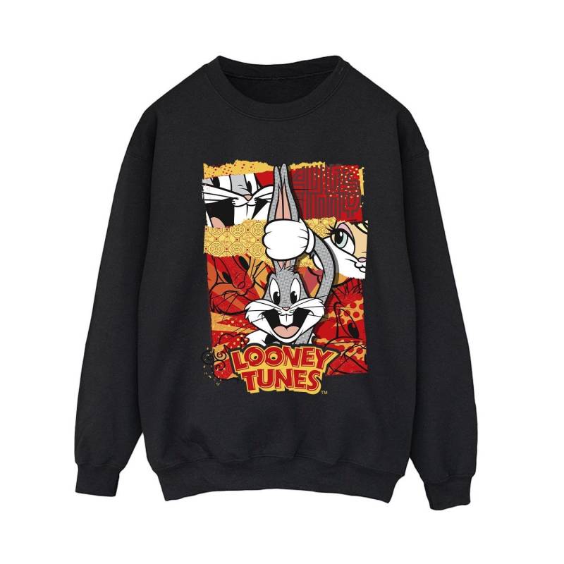 Bugs Rabbit Comic New Year Sweatshirt Damen Schwarz S von LOONEY TUNES