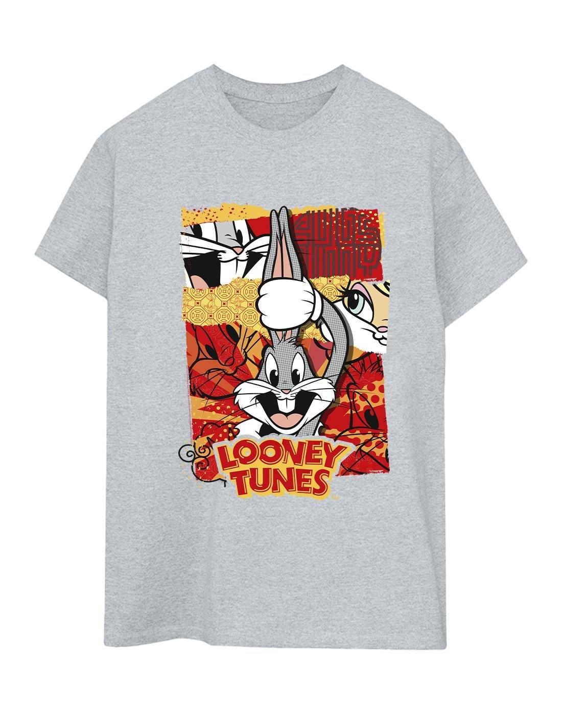 Bugs Rabbit Comic New Year Tshirt Damen Grau 3XL von LOONEY TUNES