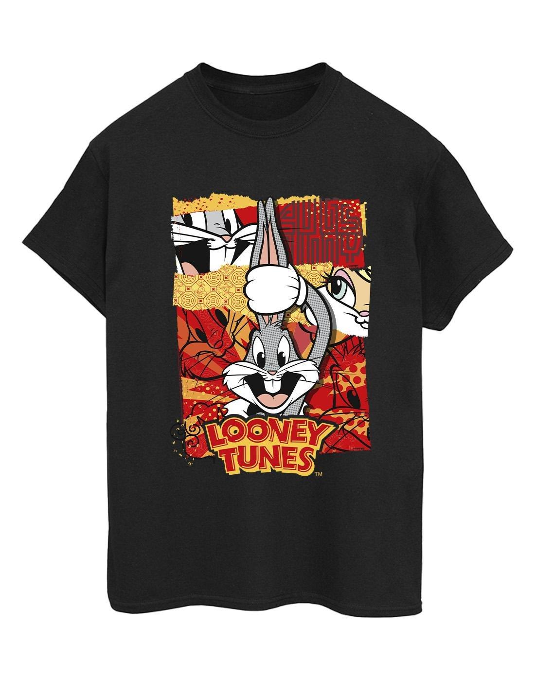 Bugs Rabbit Comic New Year Tshirt Damen Schwarz 3XL von LOONEY TUNES