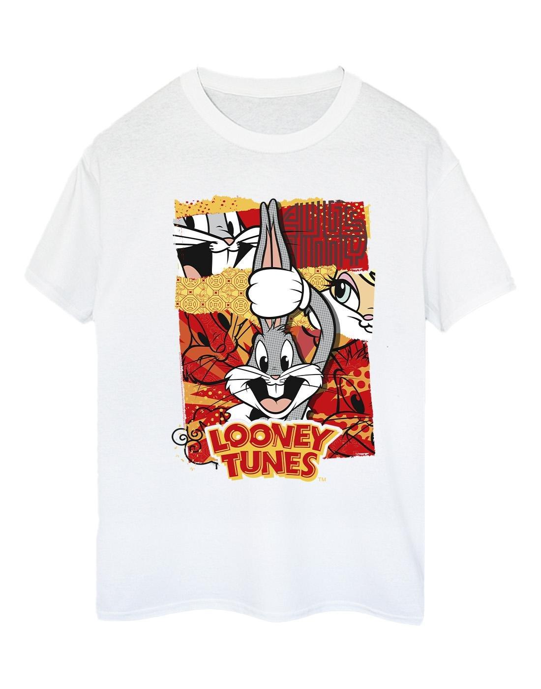 Bugs Rabbit Comic New Year Tshirt Damen Weiss 3XL von LOONEY TUNES