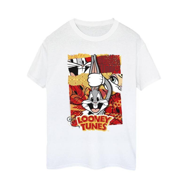 Bugs Rabbit Comic New Year Tshirt Damen Weiss XL von LOONEY TUNES