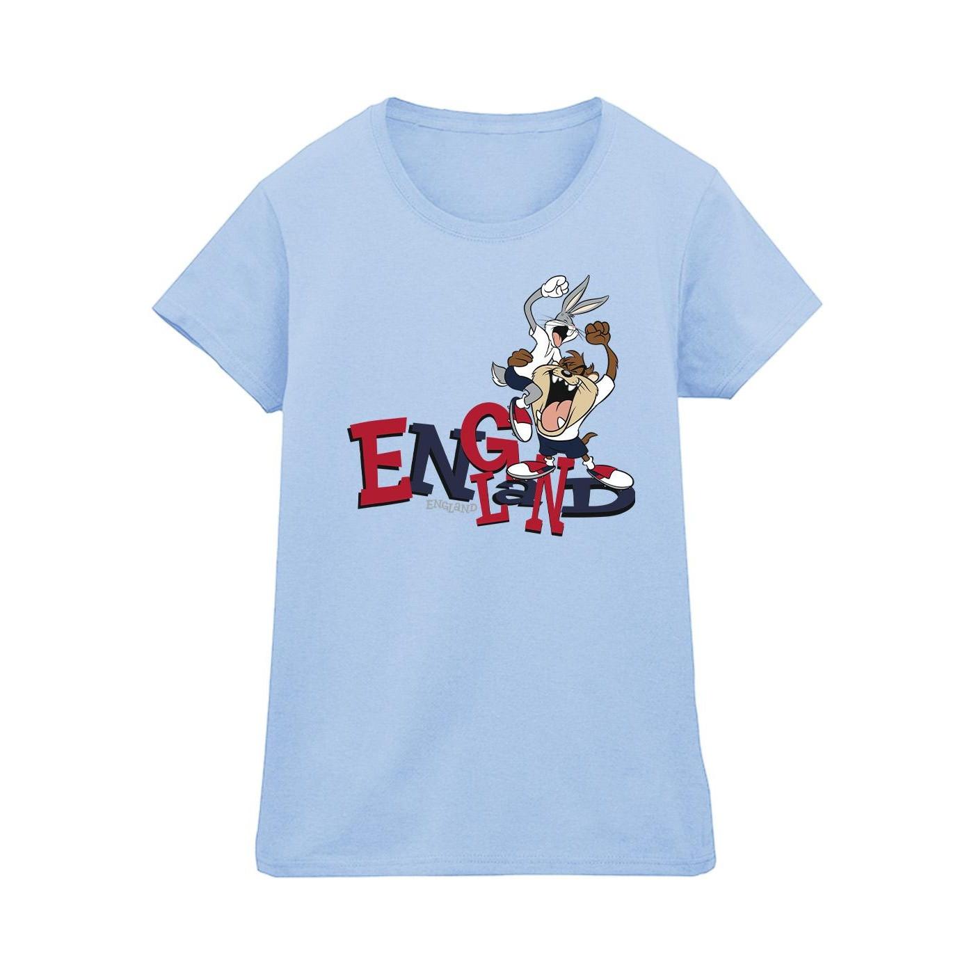 Bugs & Taz England Tshirt Damen Blau XXL von LOONEY TUNES