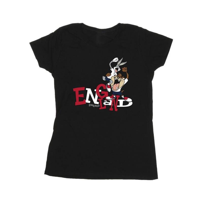 Bugs & Taz England Tshirt Damen Schwarz S von LOONEY TUNES