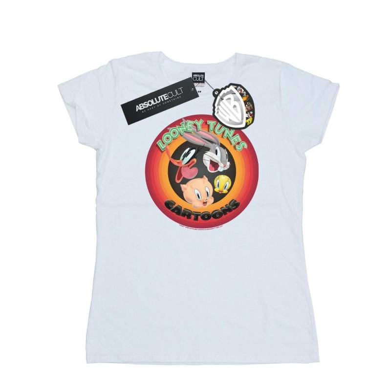 Cartoons Circle Tshirt Damen Weiss L von LOONEY TUNES