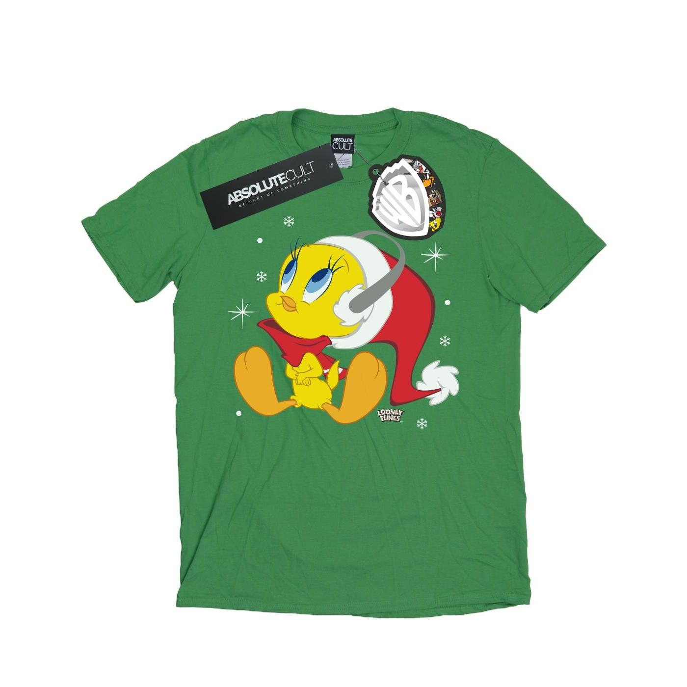 Christmas Tweety Tshirt Damen Grün L von LOONEY TUNES