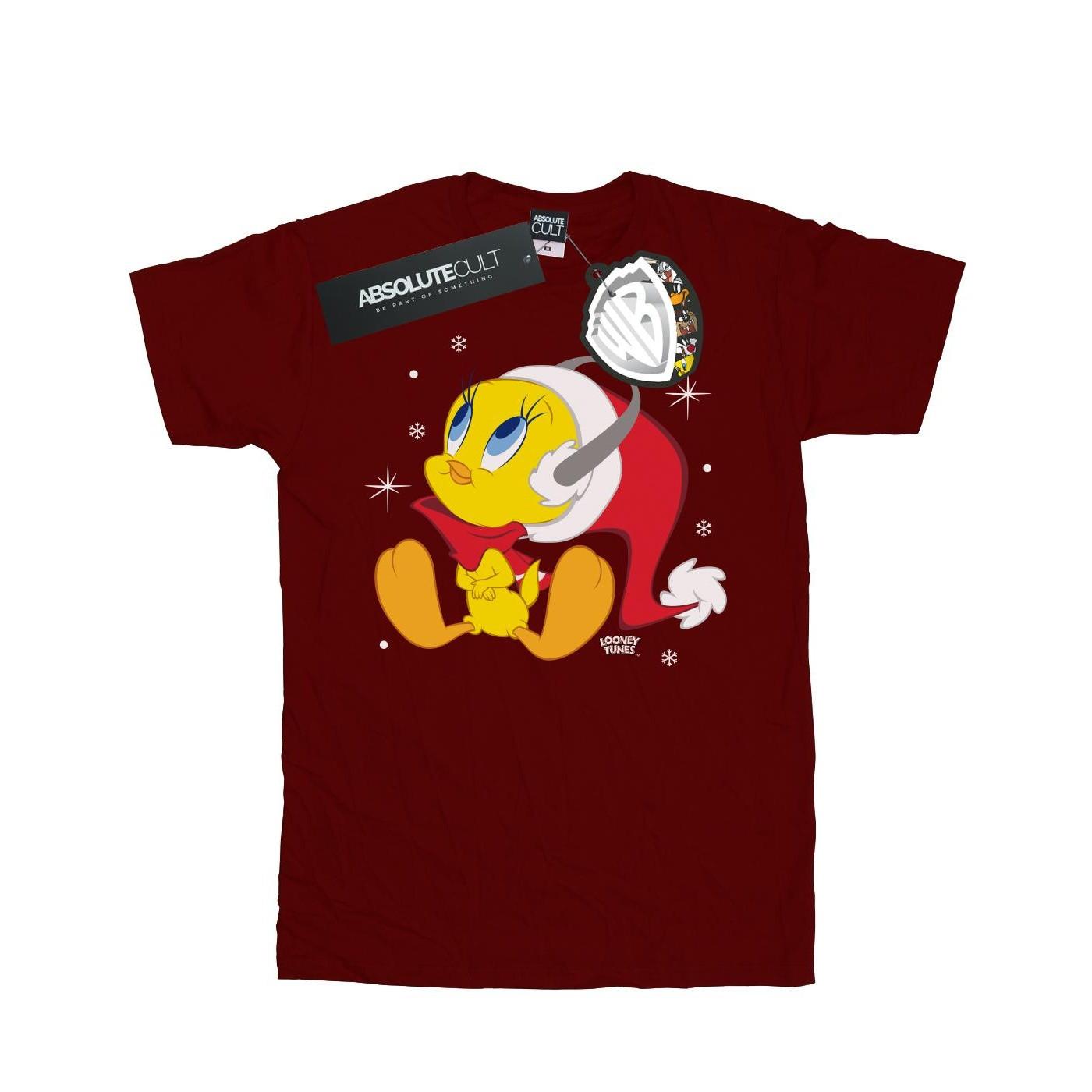 Christmas Tweety Tshirt Damen Weinrot L von LOONEY TUNES