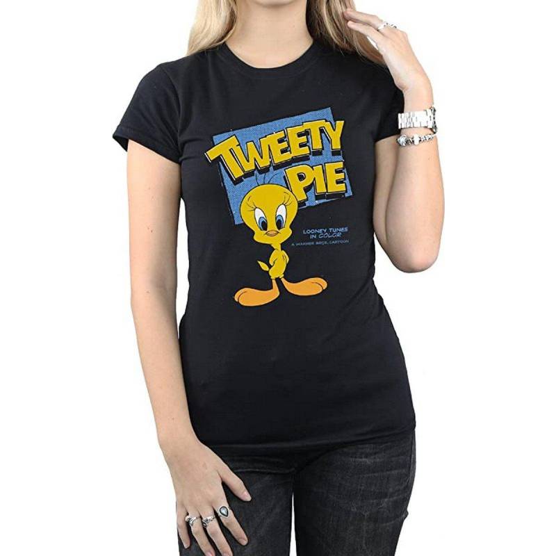 Classic Tshirt Damen Schwarz XL von LOONEY TUNES