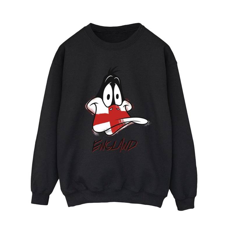 Daffy England Face Sweatshirt Damen Schwarz L von LOONEY TUNES