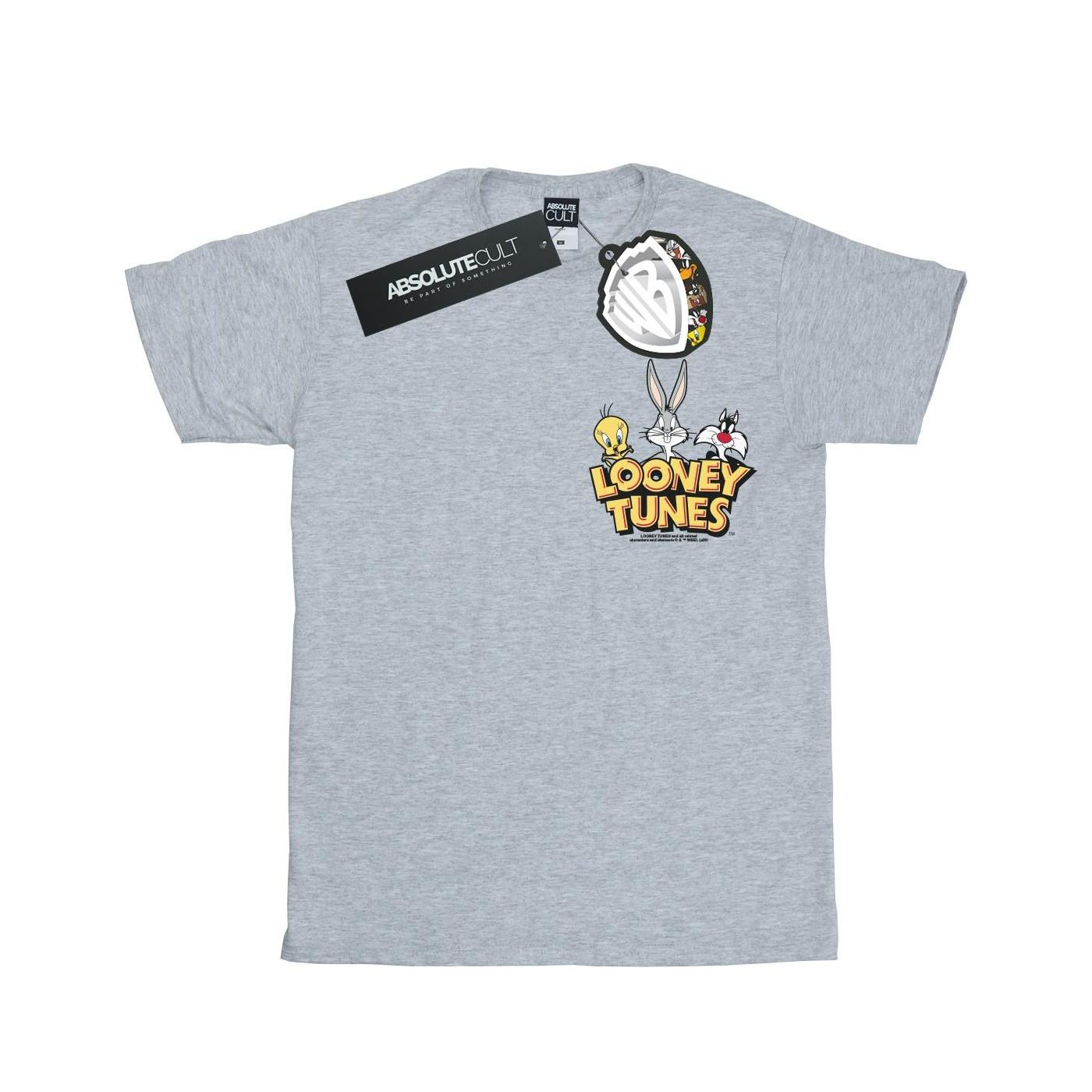 Group Faux Pocket Tshirt Damen Grau M von LOONEY TUNES